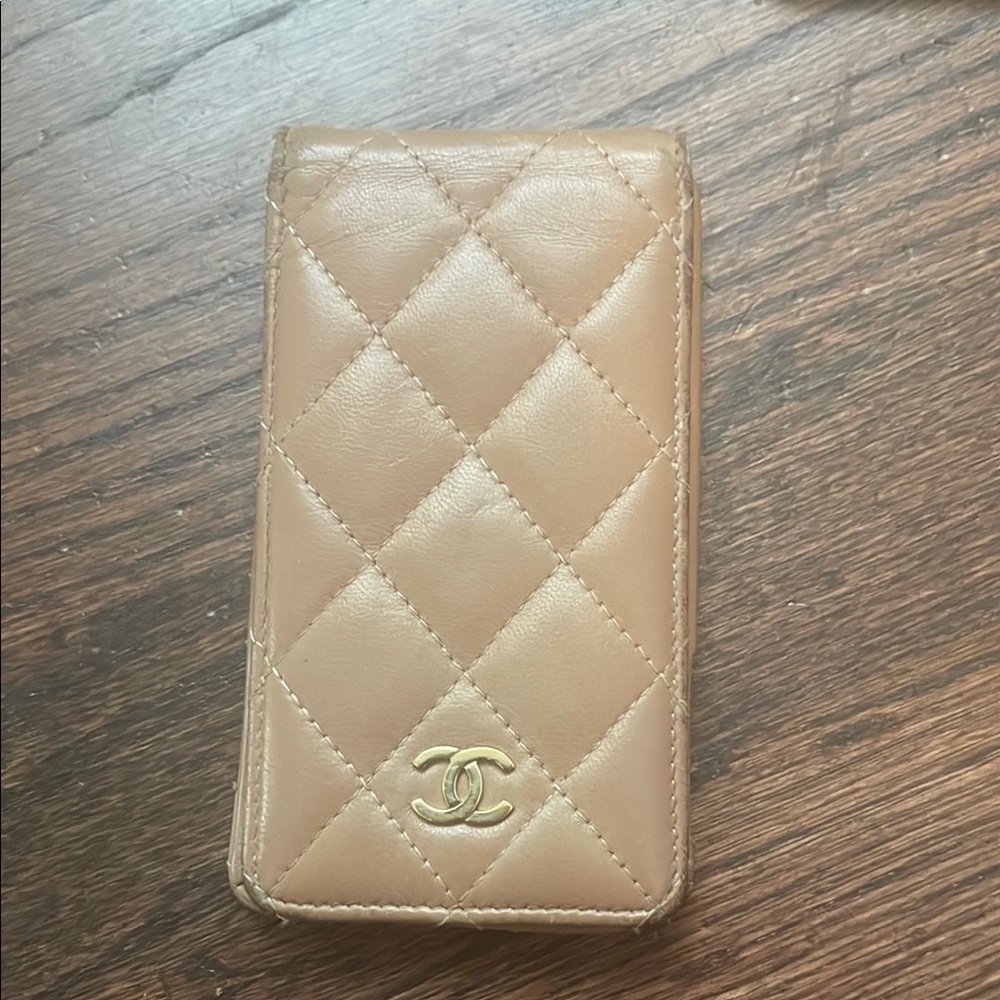 Chanel Tan Quilted iPod Case